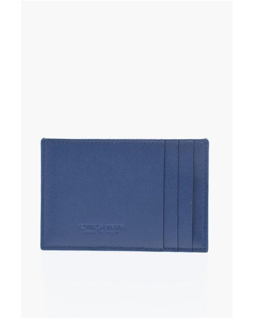 Bottega Veneta Blue Color-Block Woven Leather Card Holder for men