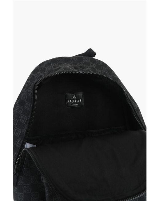 Nike Black Jordan Monogram Fabric Backpack With Eco-Leather Details for men
