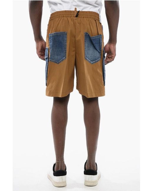 DSquared² Blue Nylon Boxer Shorts With Denim Detailing for men