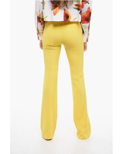 Alexander McQueen Yellow Viscose Blend Bootcut Pants