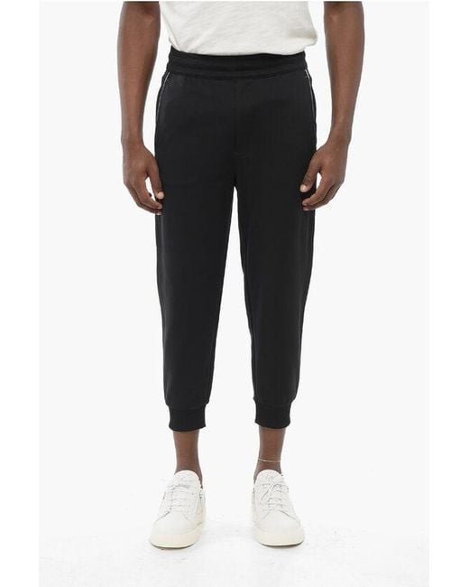 Y-3 Black Acetate Fabric Superstrip Sweatpants for men