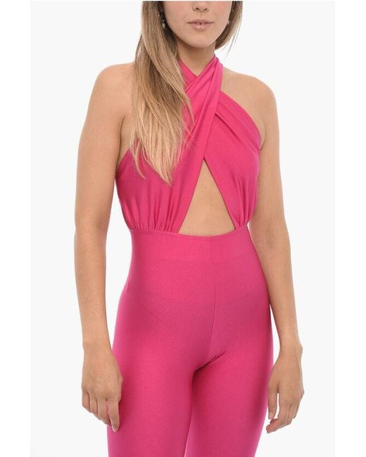 ANDAMANE Bodycon Jumpsuit With Open Back in Pink Lyst UK