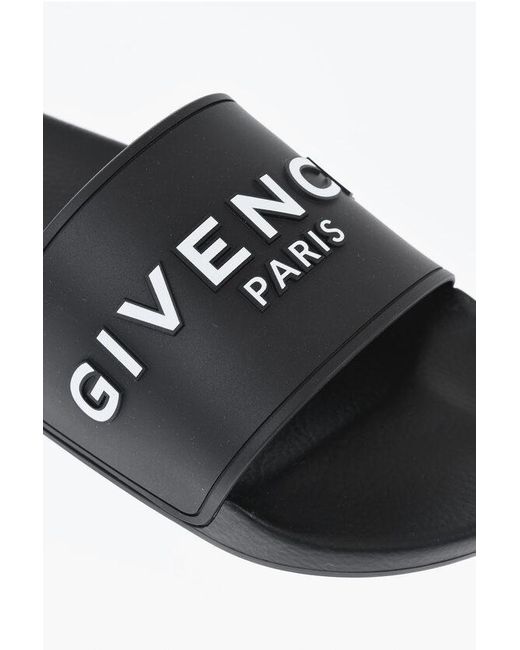 Givenchy Black Rubber Slides With Embossed Logo