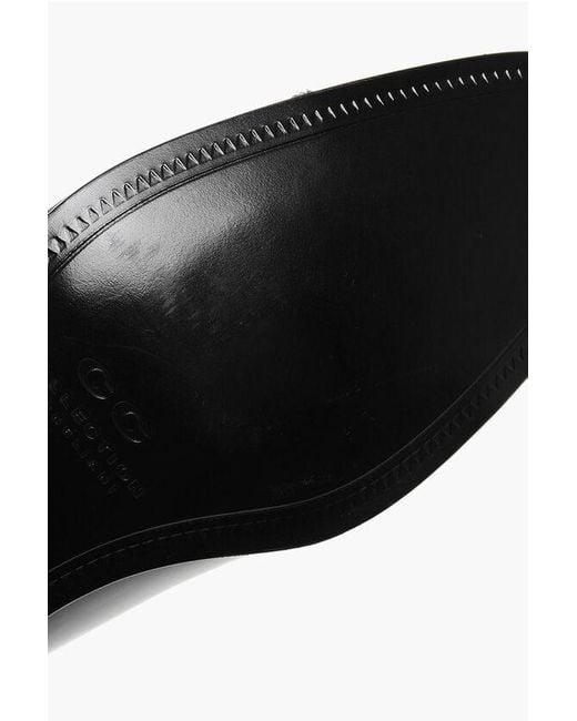 Corneliani Black Cc Collection Brsuhed Leather Oxford Shies for men