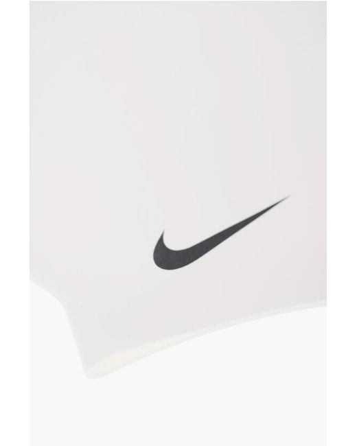 Nike White Swim Solid Color Silicone Pool Cap