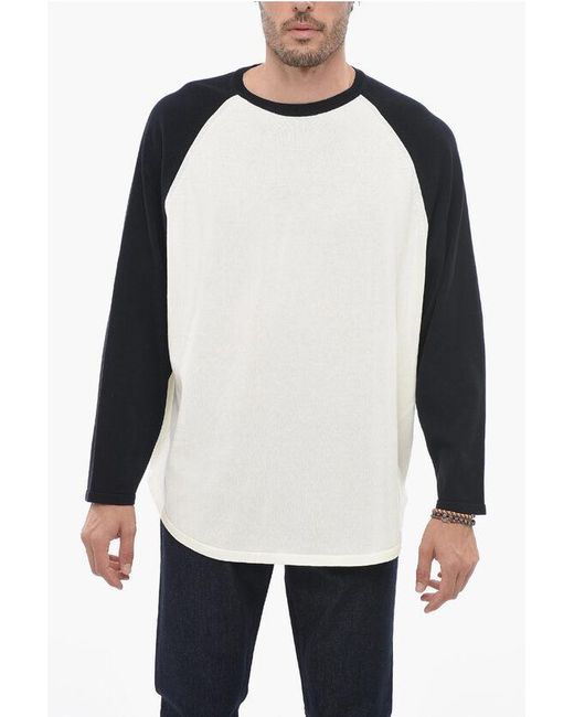 J.Press White Two-Tone Lightweight Cotton Crew-Neck Sweater for men