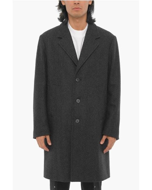 Neil Barrett Gray Wool Blend Slim Fit Single Breasted Coat for men