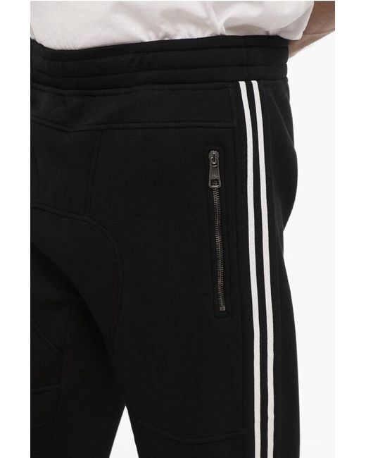 Neil Barrett Black Neoprene Skinny Fit Biker Joggers With Contrasting Side Band for men