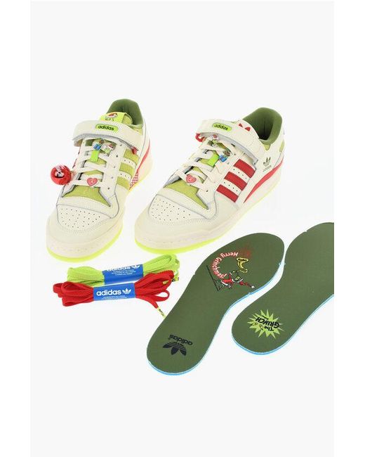 Adidas Green The Grinch Edition Contrasting Detailing Forum Sneakers for men