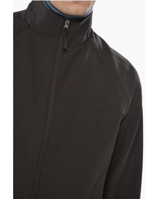Hiking Patrol Black Solid-Colored Windbreaker Soft Shell With Fleece Lining for men
