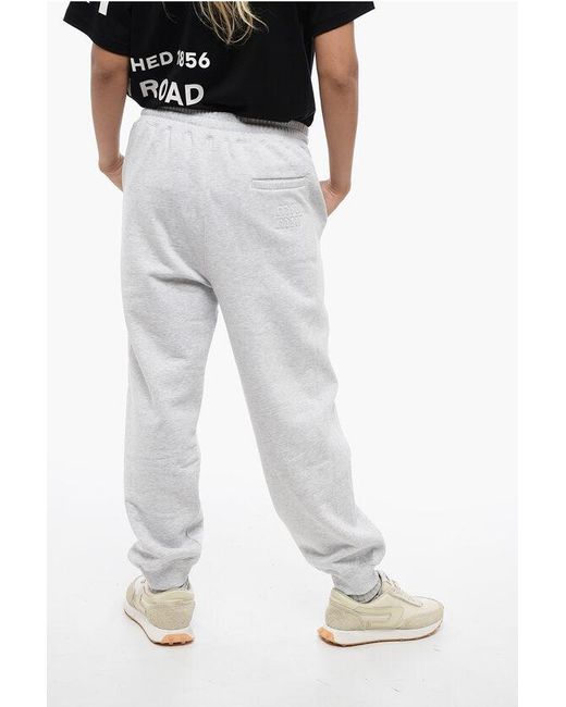 Miu Miu White Cotton Sweatpants With Side Ribbed Bands