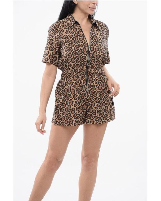 Armani Brown Short Animalier Jumpsuit