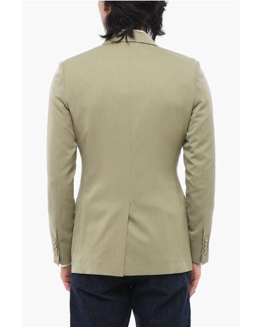 Dior Green Wool Double Breasted Blazer With Peak Lapel for men