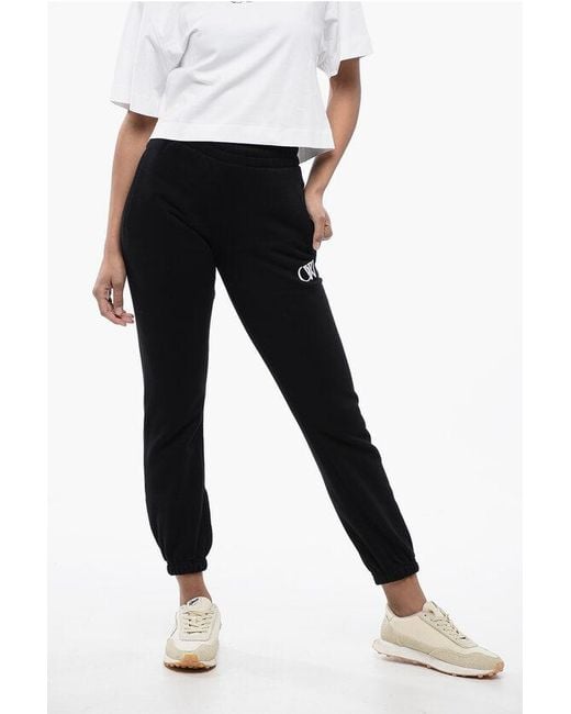 Off-White c/o Virgil Abloh Black High-Waisted Brushed Cotton Joggers With Contrasting Monogra