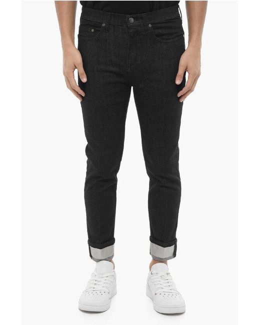 Neil Barrett Black Skinny Fit Jeans With Cuffed Hem for men