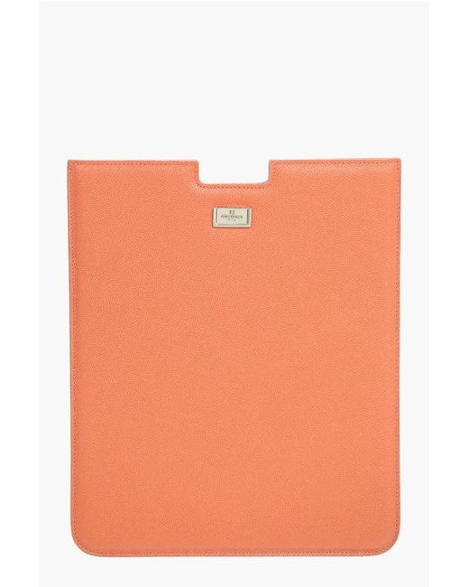 Corneliani Tumbled Leather Tablet Case in Orange for Men | Lyst UK