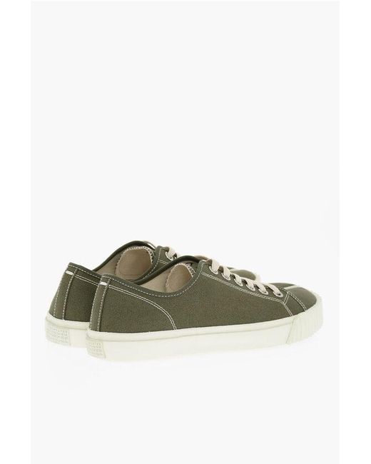 Maison Margiela Green Mm22 Canvas Tabi Low Top Sneakers