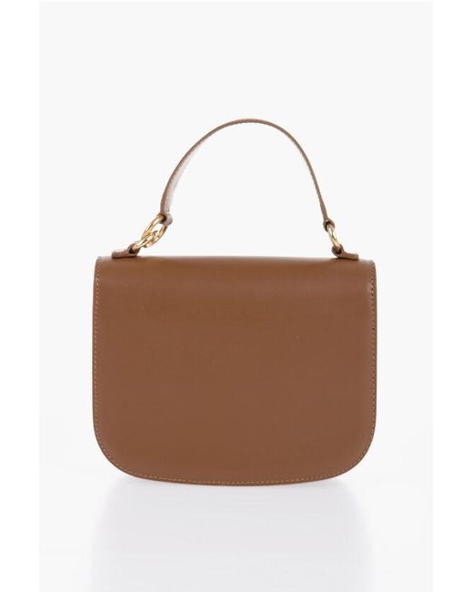 Jil Sander Brown Leather Halo Handbag With Removable Shoulder Strap