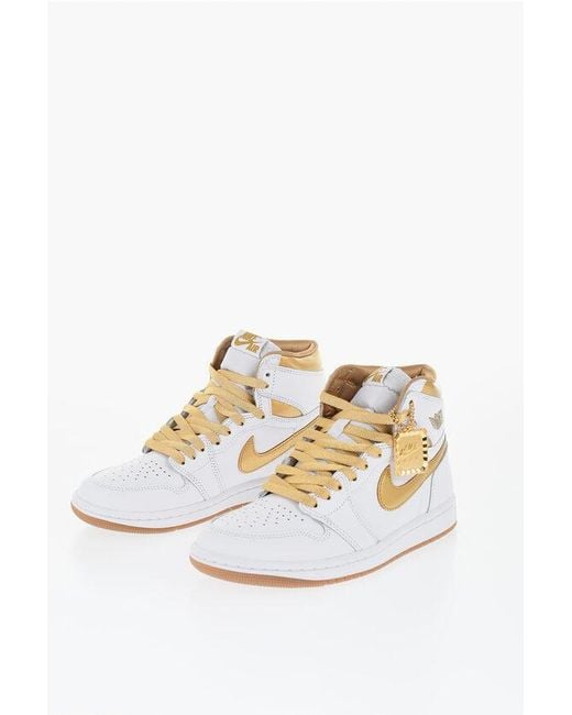 Nike Metallic Air Jordan Two-Tone Leather 1 Retro Hi Og High-Top Sneakers