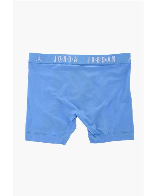 Nike Blue Air Jordan Set Of 3 Stretch Cotton Boxer With Logoed Elastic for men