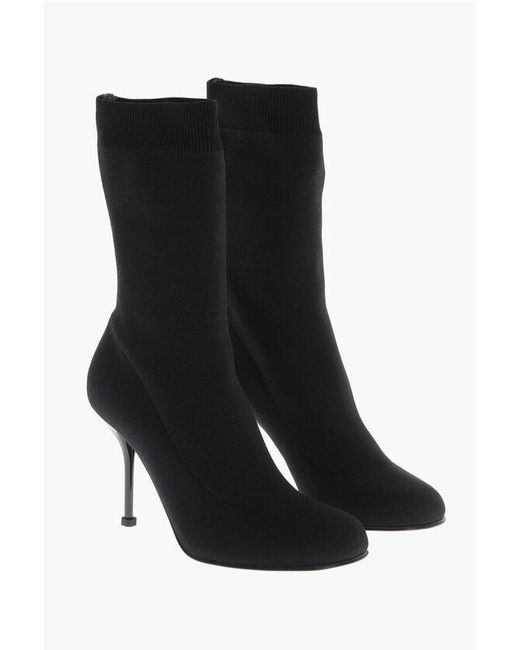 Alexander McQueen Fabric Sock Booties With Stiletto Heel 10Cm in Black Lyst UK
