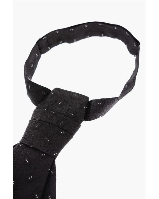 Corneliani Black Paisley Patterned Silk Ascot Tie for men