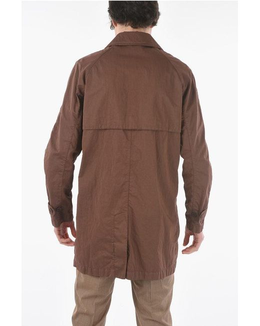 Corneliani Brown Cc Collection O. Wear Hidden Closure Balmacaan Coat for men