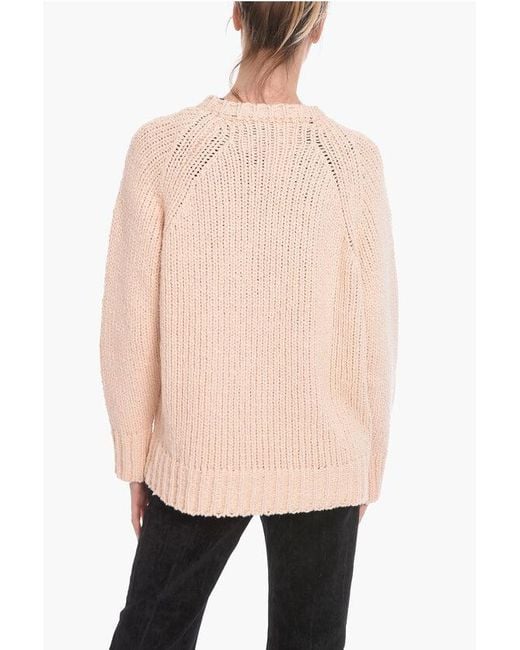 Stella McCartney Natural Cotton-Crochet Crewneck Sweater