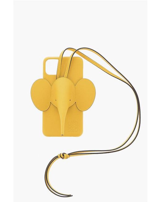 Loewe Metallic Leather 11 Pro Max Iphone Case With Elephant Shaped Motif