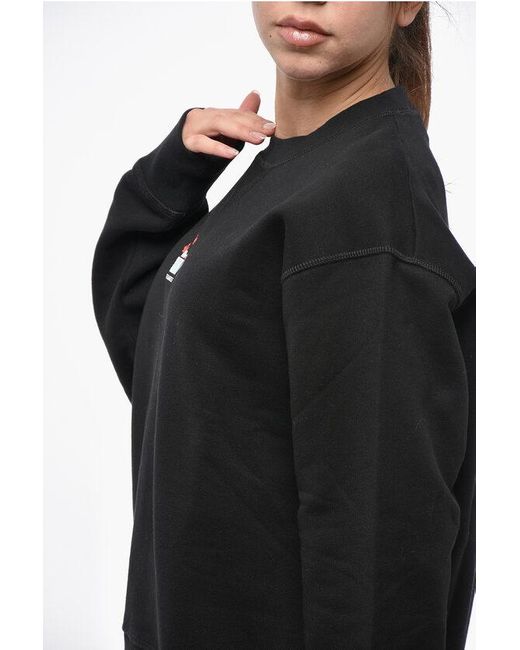 DSquared² Black Fleeced Cotton Cool Fit Crew-Neck Sweatshirt