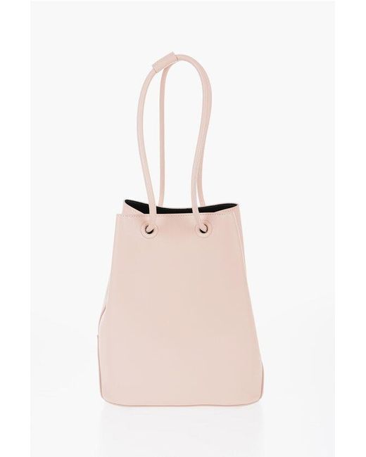 Jil Sander Pink Leather Shopping Bag With Adjustable Handles