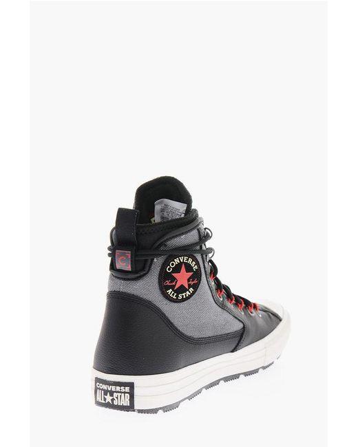 Converse Black Chuck Taylor All Star All Textured Leather High-Top Sneakers