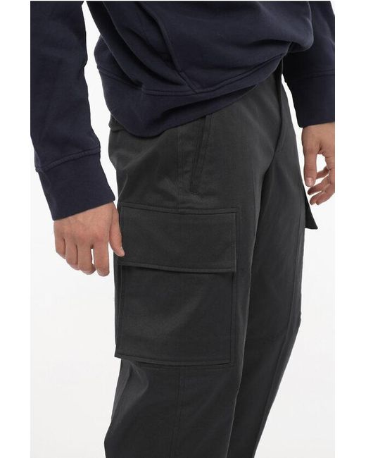 Neil Barrett Black Loose Fit Fireman Cargo Pants With Ankle Button for men