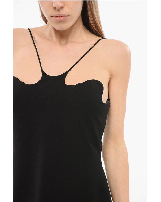 Monot Black Solid Color Mini Dress With Back Zip