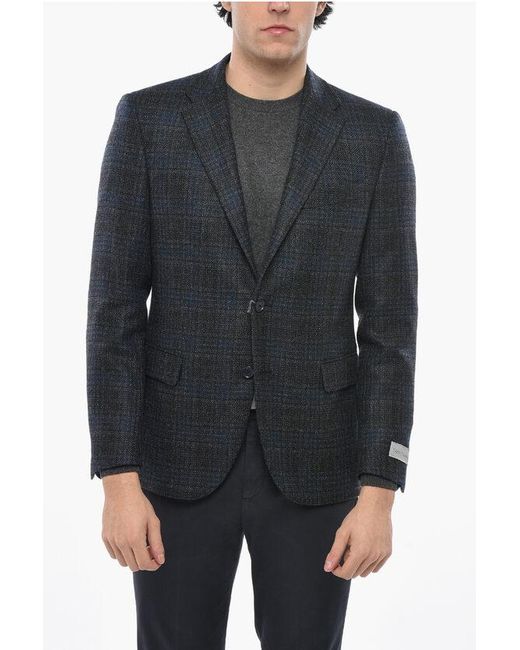 Nino Danieli Virgin Wool-Blend Blazer With District Check Pattern in ...