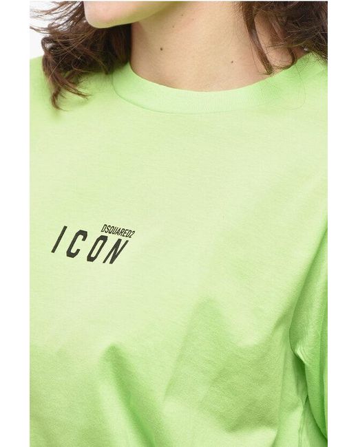 DSquared² Green Crew Neck Icon Cotton T-Shirt