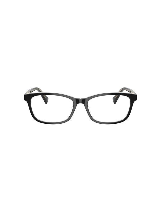 Ralph Black Transparent Rectangle Acetate Eyeglasses Online