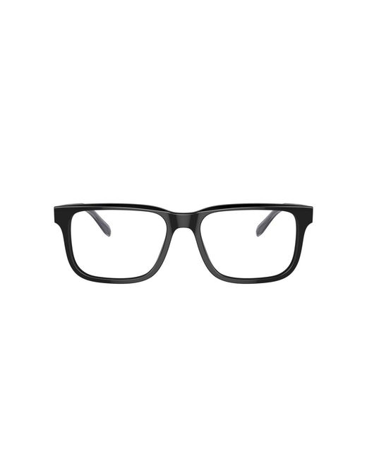 Emporio Armani Black Rectangle Acetate Eyeglasses Online for men