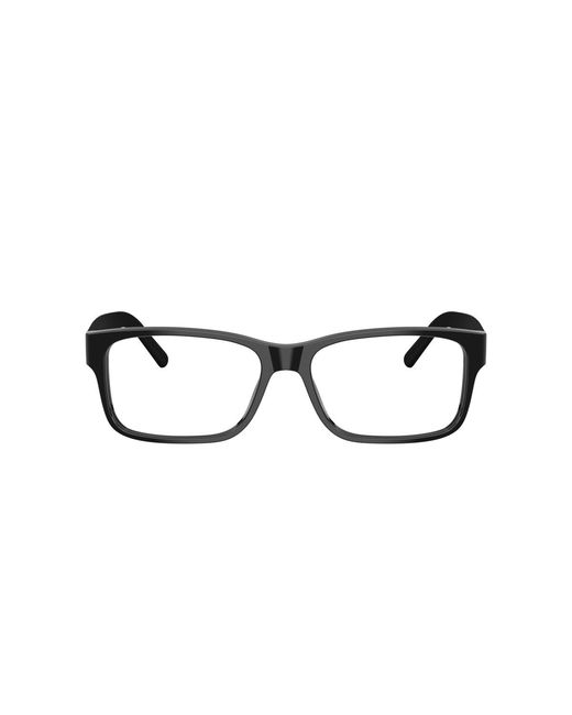 Polo Ralph Lauren Black Rectangle Acetate Eyeglasses Online for men