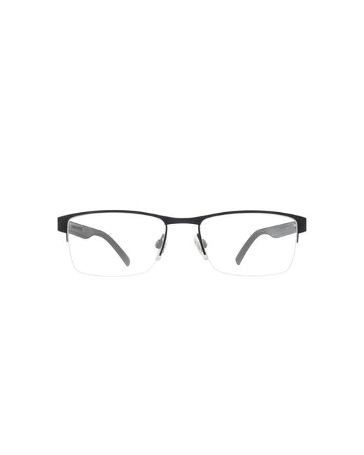 Tommy Hilfiger Black Rectangle Metal Eyeglasses Online for men