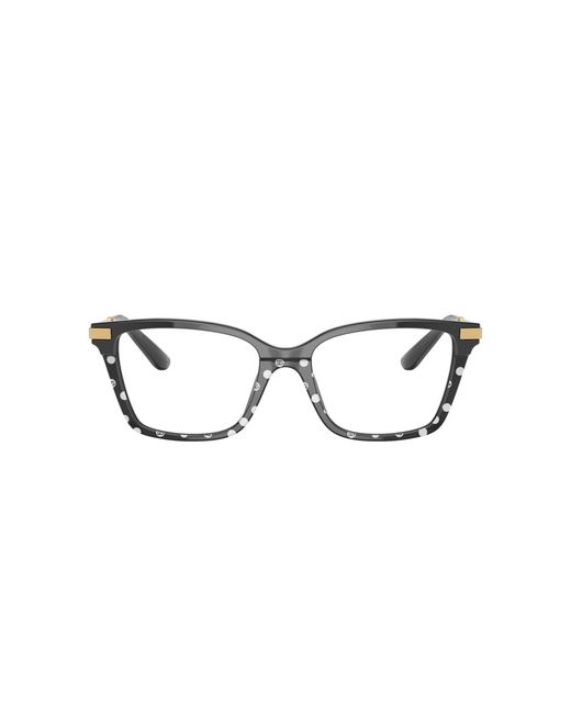 Dolce & Gabbana Black Pois Rectangle Acetate Eyeglasses Online