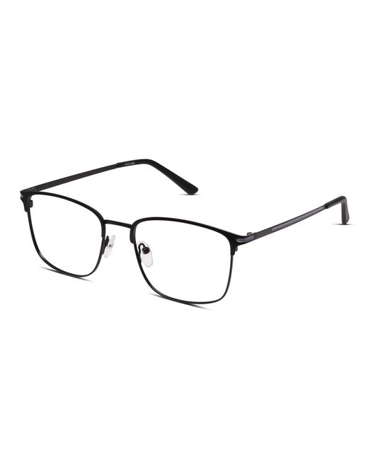Oublie Black Titanium Square Browline Eyeglasses for men