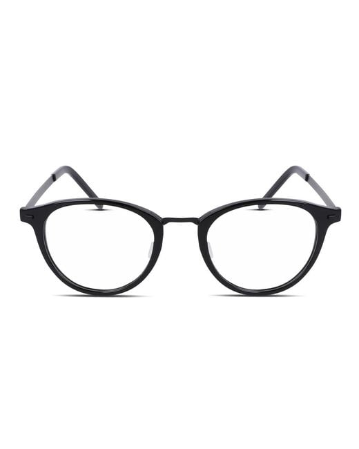 Flexon Black Flexon Round Plastic Eyeglasses for men