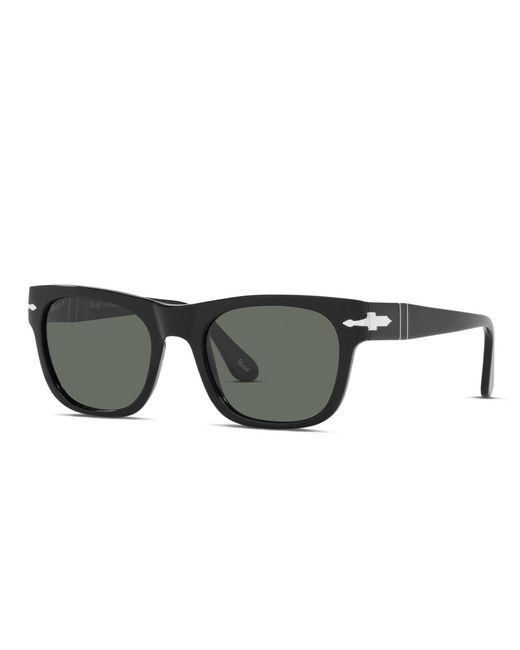 Persol Black Persol Rectangular Acetate Sunglasses