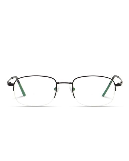 Oublie Black Oublie Semi-Rimless Square Eyeglasses for men
