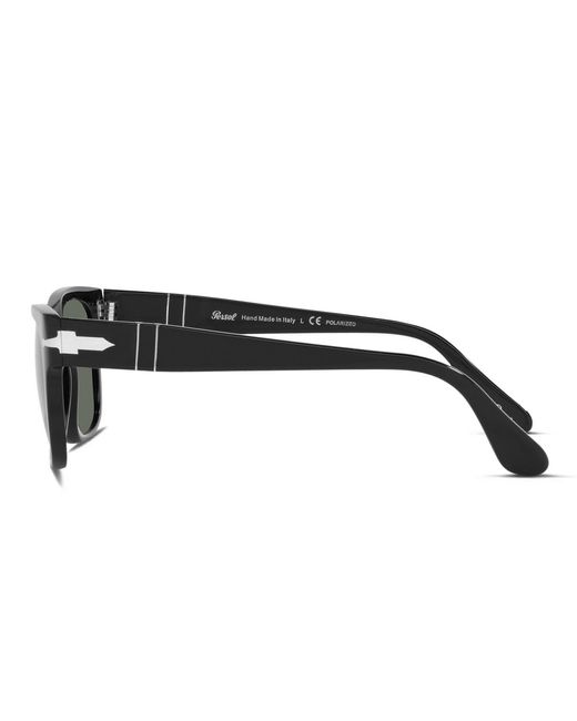 Persol Black Persol Rectangular Acetate Sunglasses