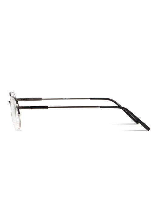 Oublie Black Gunmetal Semi-Rimless Square Eyeglasses for men