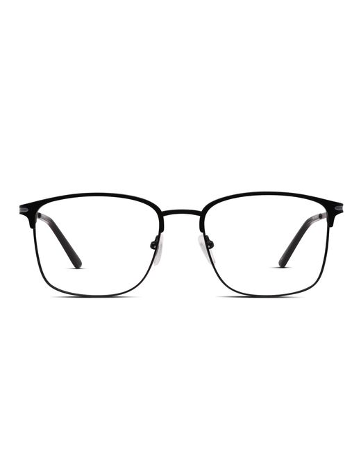 Oublie Black Titanium Square Browline Eyeglasses for men