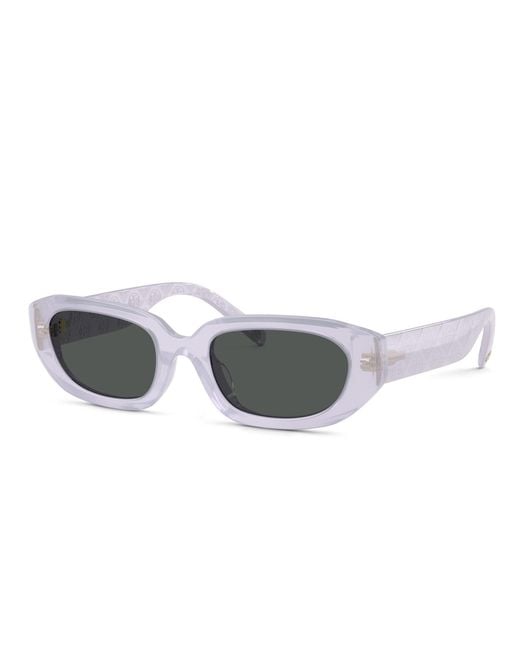 Tory Burch Black T Monogram Rectangle Sunglasses, One Size