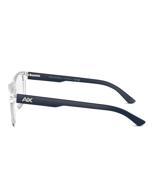 ARMANI EXCHANGE Black Clear Square Eyeglasses for men
